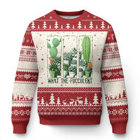 Funny Cactus Plant Lover Ugly Christmas Sweater What The Fucculent - Wonder Print Shop