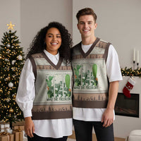 Funny Cactus Plant Lover V-Neck Knit Sweater Vest What The Fucculent - Wonder Print Shop