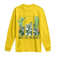 Funny Cactus Plant Lover Long Sleeve Shirt What The Fucculent - Wonder Print Shop