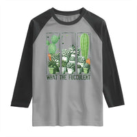 Funny Cactus Plant Lover Raglan Shirt What The Fucculent - Wonder Print Shop