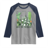 Funny Cactus Plant Lover Raglan Shirt What The Fucculent - Wonder Print Shop