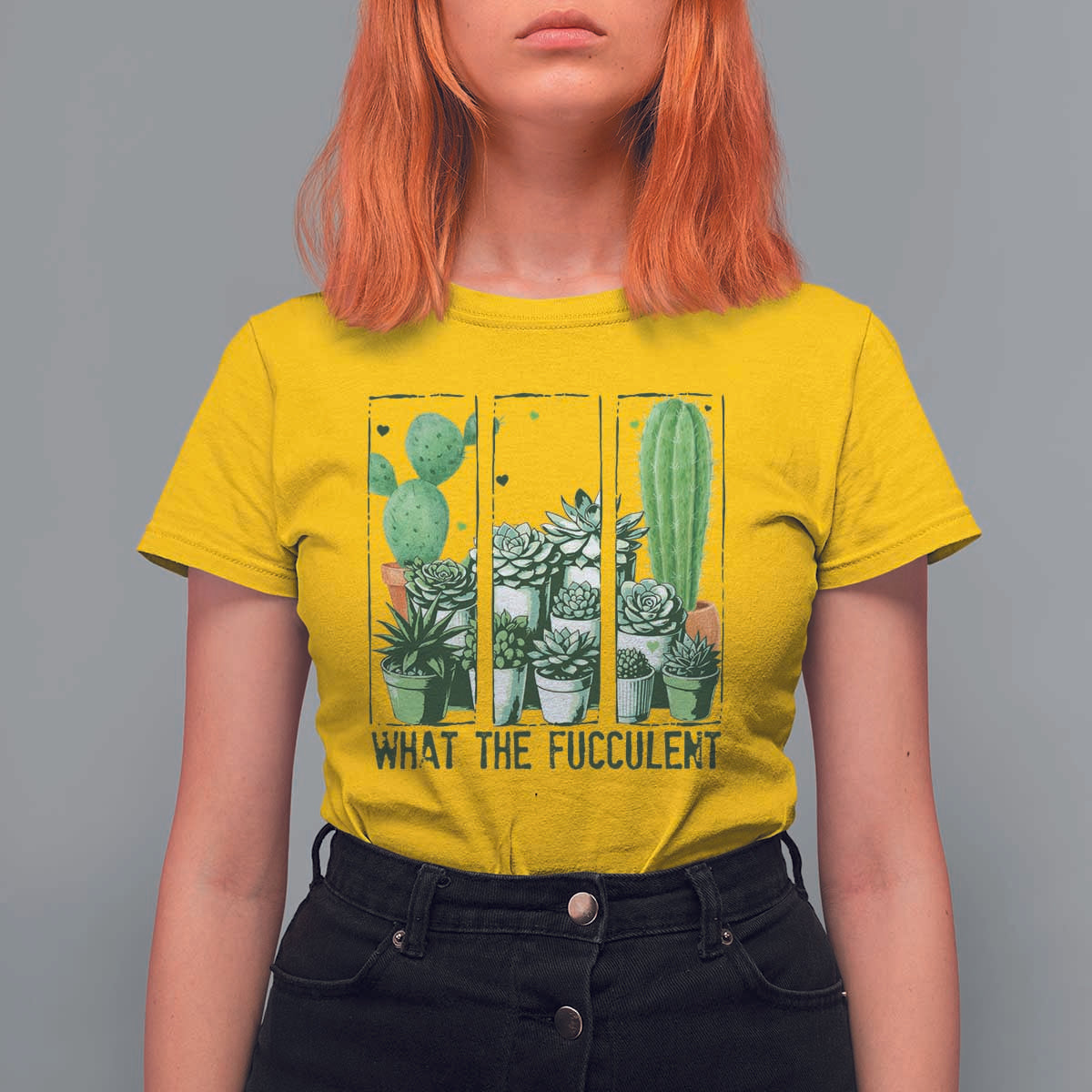 Funny Cactus Plant Lover T Shirt For Women What The Fucculent - Wonder Print Shop