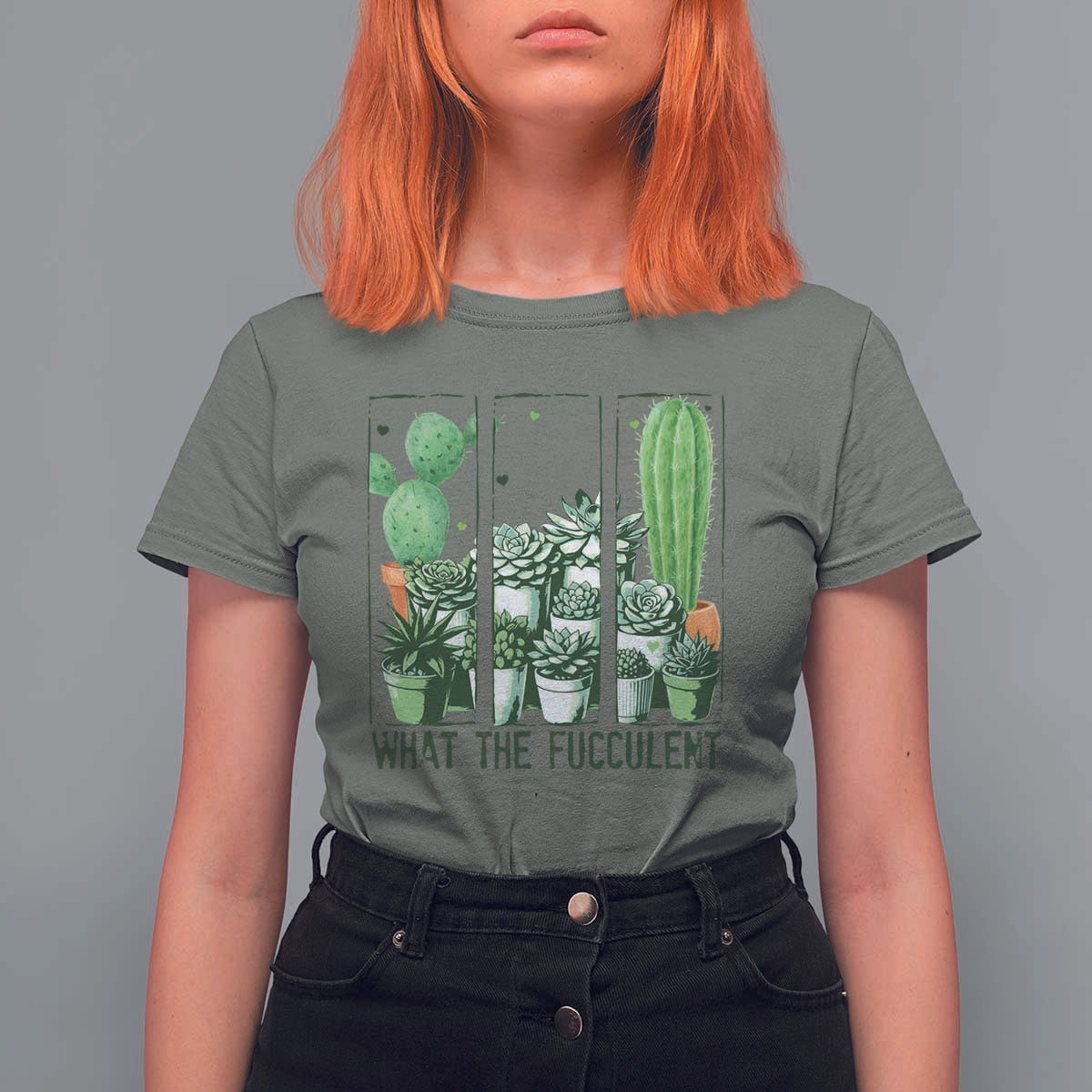 Funny Cactus Plant Lover T Shirt For Women What The Fucculent - Wonder Print Shop