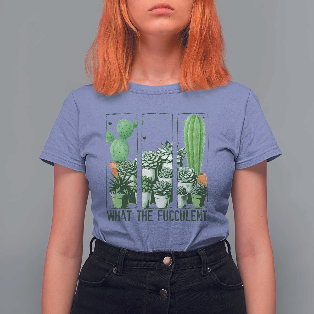 Funny Cactus Plant Lover T Shirt For Women What The Fucculent - Wonder Print Shop