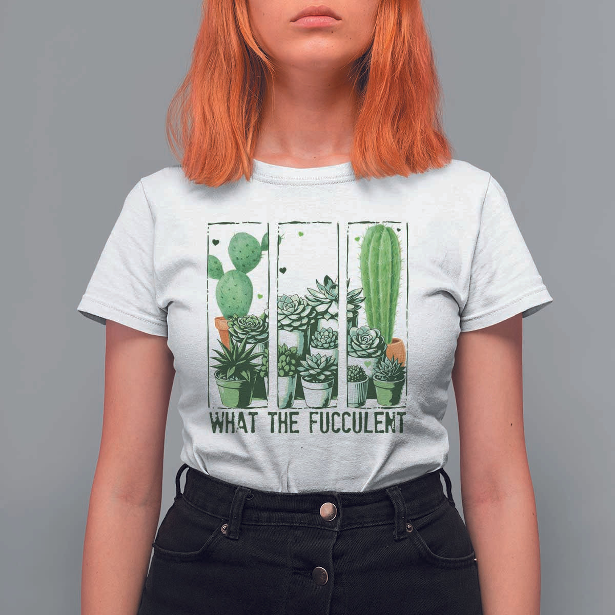 Funny Cactus Plant Lover T Shirt For Women What The Fucculent - Wonder Print Shop