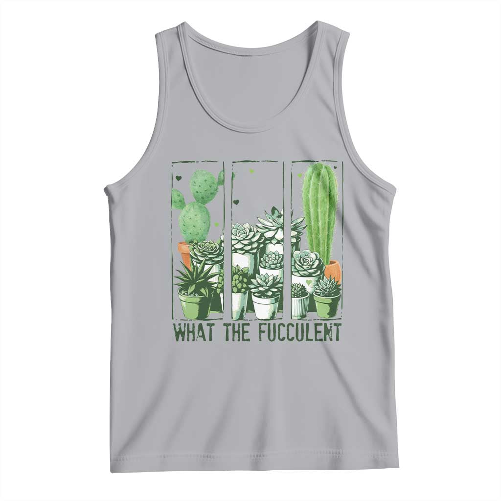 Funny Cactus Plant Lover Tank Top What The Fucculent - Wonder Print Shop