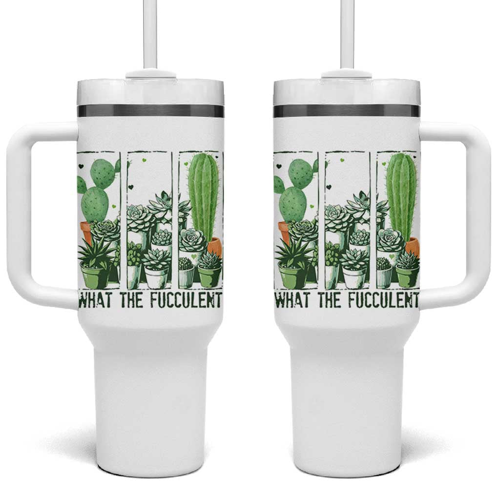 Funny Cactus Plant Lover Tumbler With Handle What The Fucculent - Wonder Print Shop