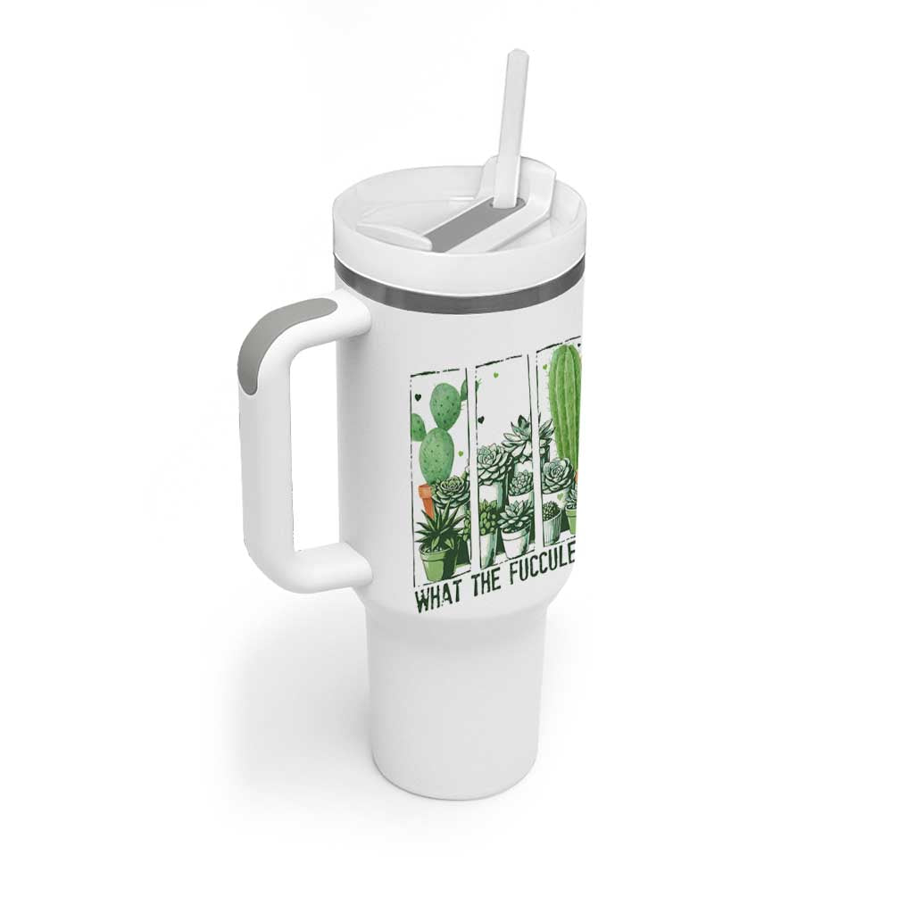 Funny Cactus Plant Lover Tumbler With Handle What The Fucculent - Wonder Print Shop