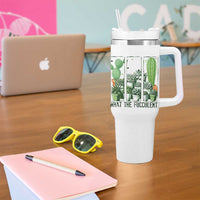 Funny Cactus Plant Lover Tumbler With Handle What The Fucculent - Wonder Print Shop