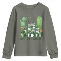 Funny Cactus Plant Lover Youth Sweatshirt What The Fucculent - Wonder Print Shop