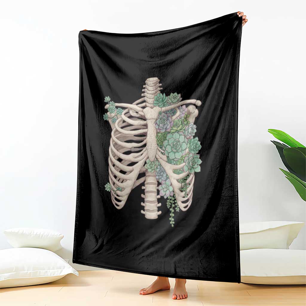 Succulent Body Skeleton Throw Blanket Creepy Plant Lover Gift - Wonder Print Shop