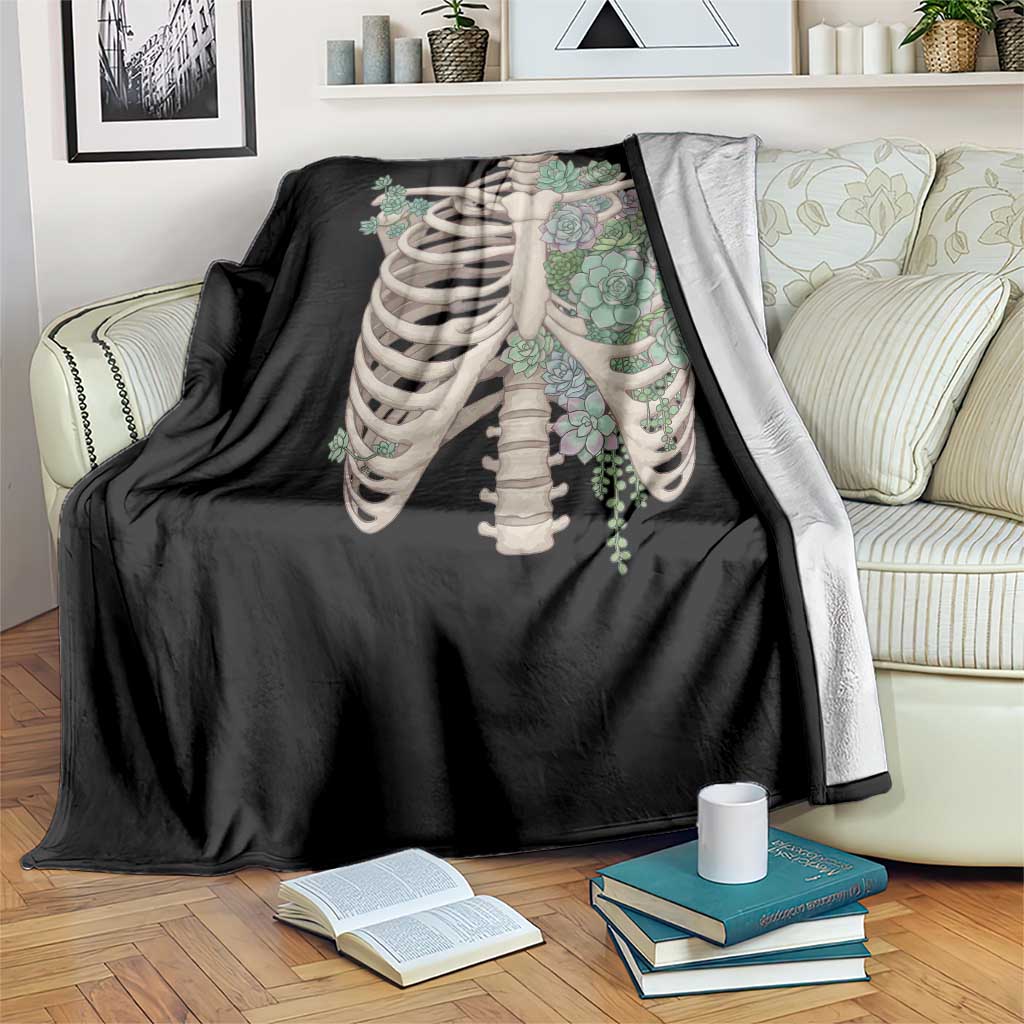Succulent Body Skeleton Throw Blanket Creepy Plant Lover Gift - Wonder Print Shop