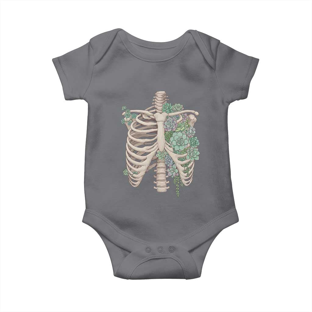 Succulent Body Skeleton Baby Onesie Creepy Plant Lover Gift - Wonder Print Shop