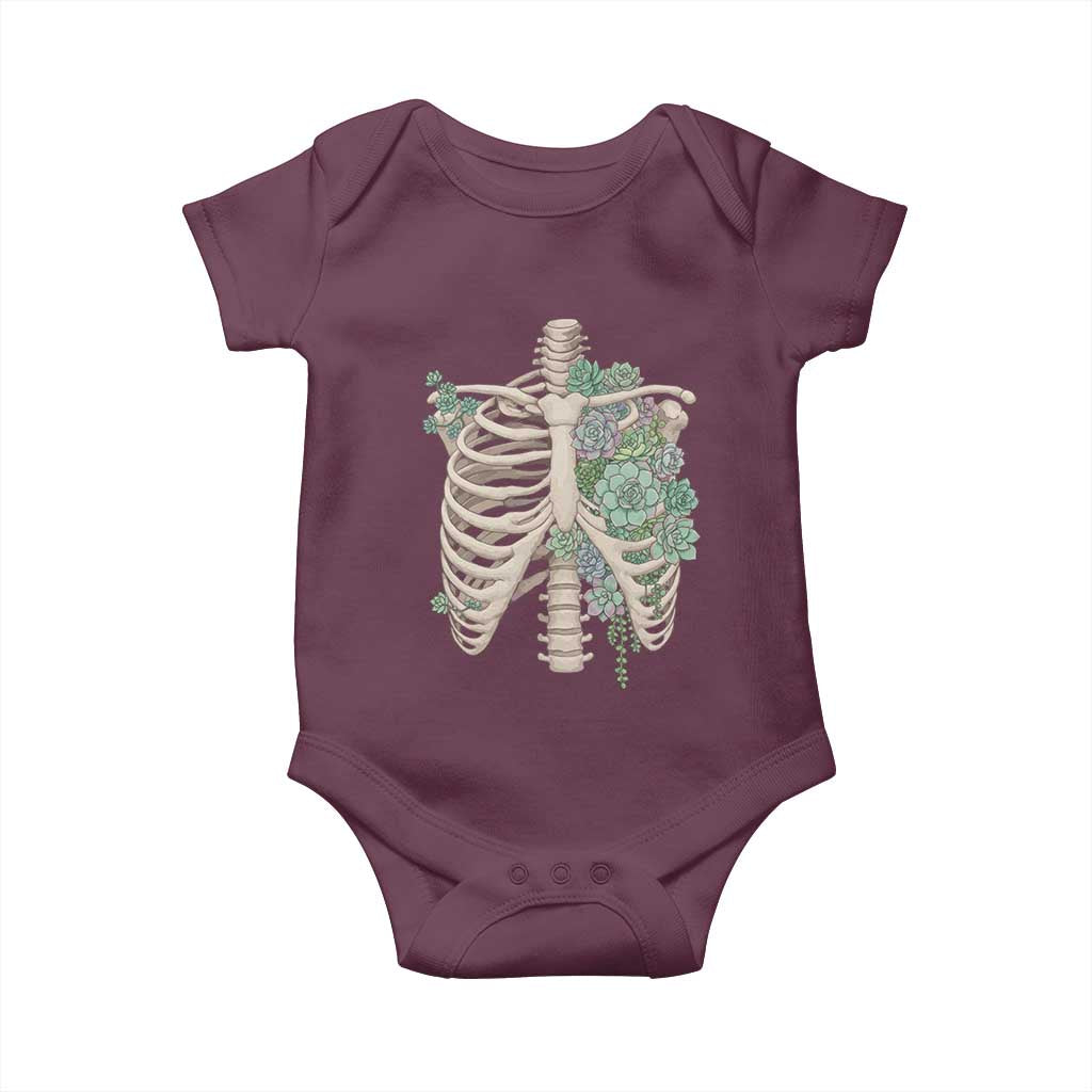 Succulent Body Skeleton Baby Onesie Creepy Plant Lover Gift - Wonder Print Shop