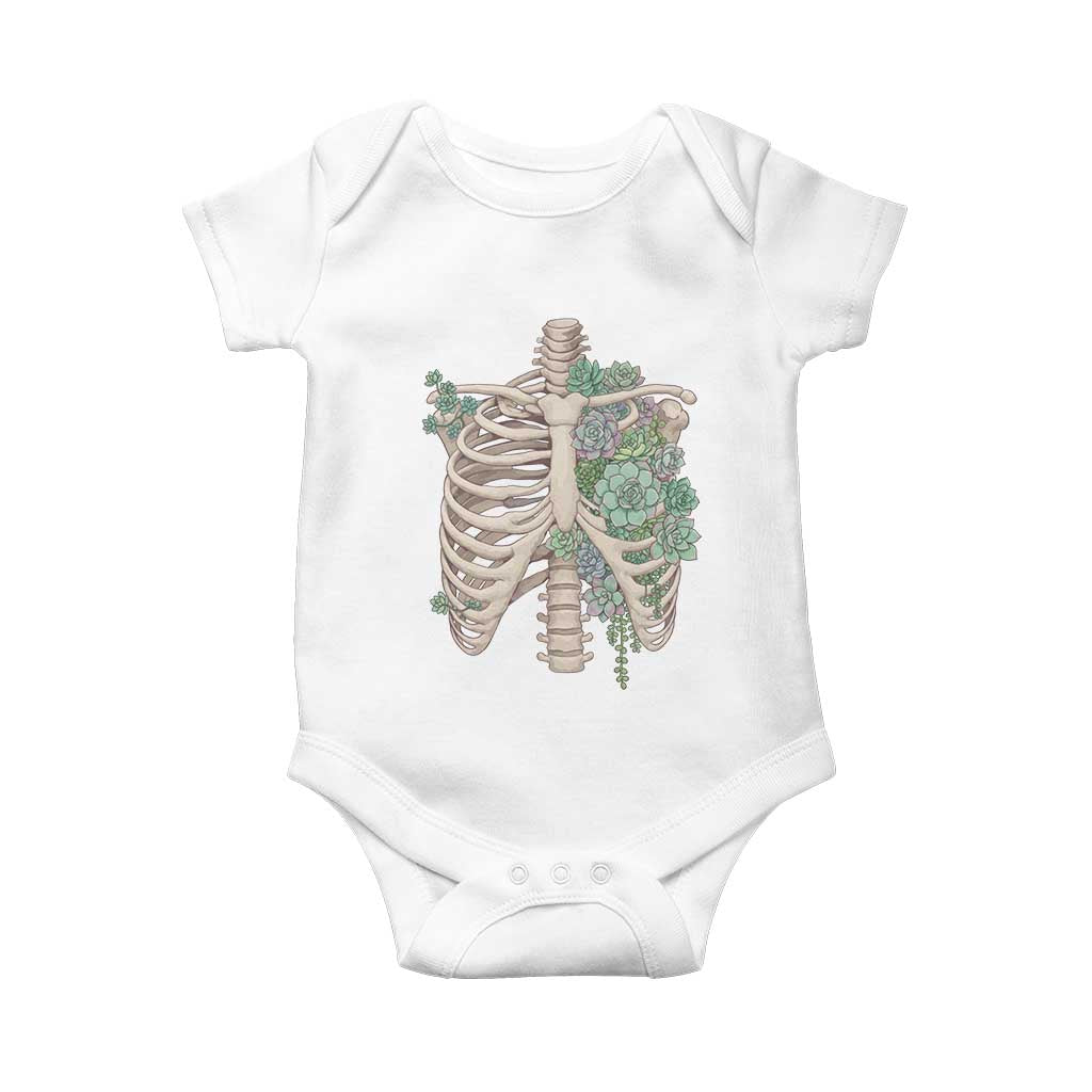 Succulent Body Skeleton Baby Onesie Creepy Plant Lover Gift - Wonder Print Shop