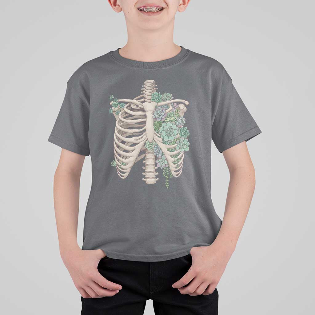 Succulent Body Skeleton T Shirt For Kid Creepy Plant Lover Gift - Wonder Print Shop