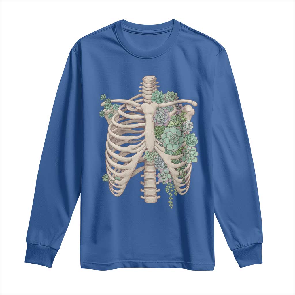 Succulent Body Skeleton Long Sleeve Shirt Creepy Plant Lover Gift - Wonder Print Shop