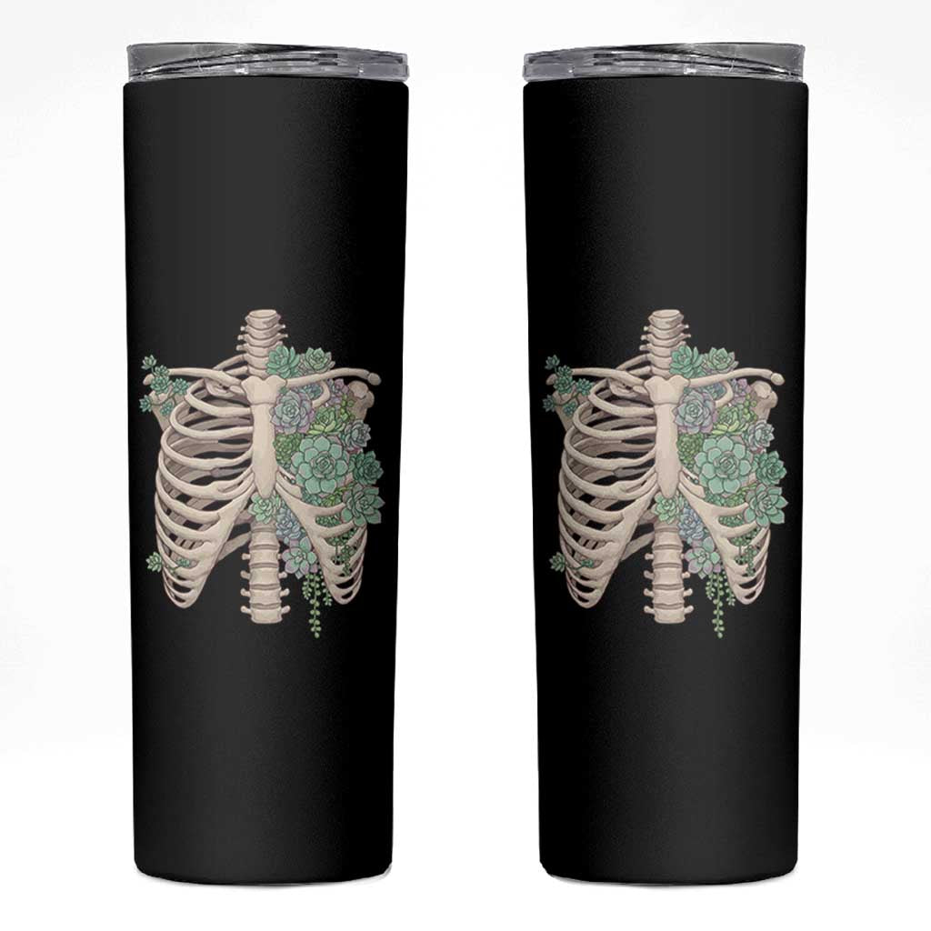 Succulent Body Skeleton Skinny Tumbler Creepy Plant Lover Gift - Wonder Print Shop