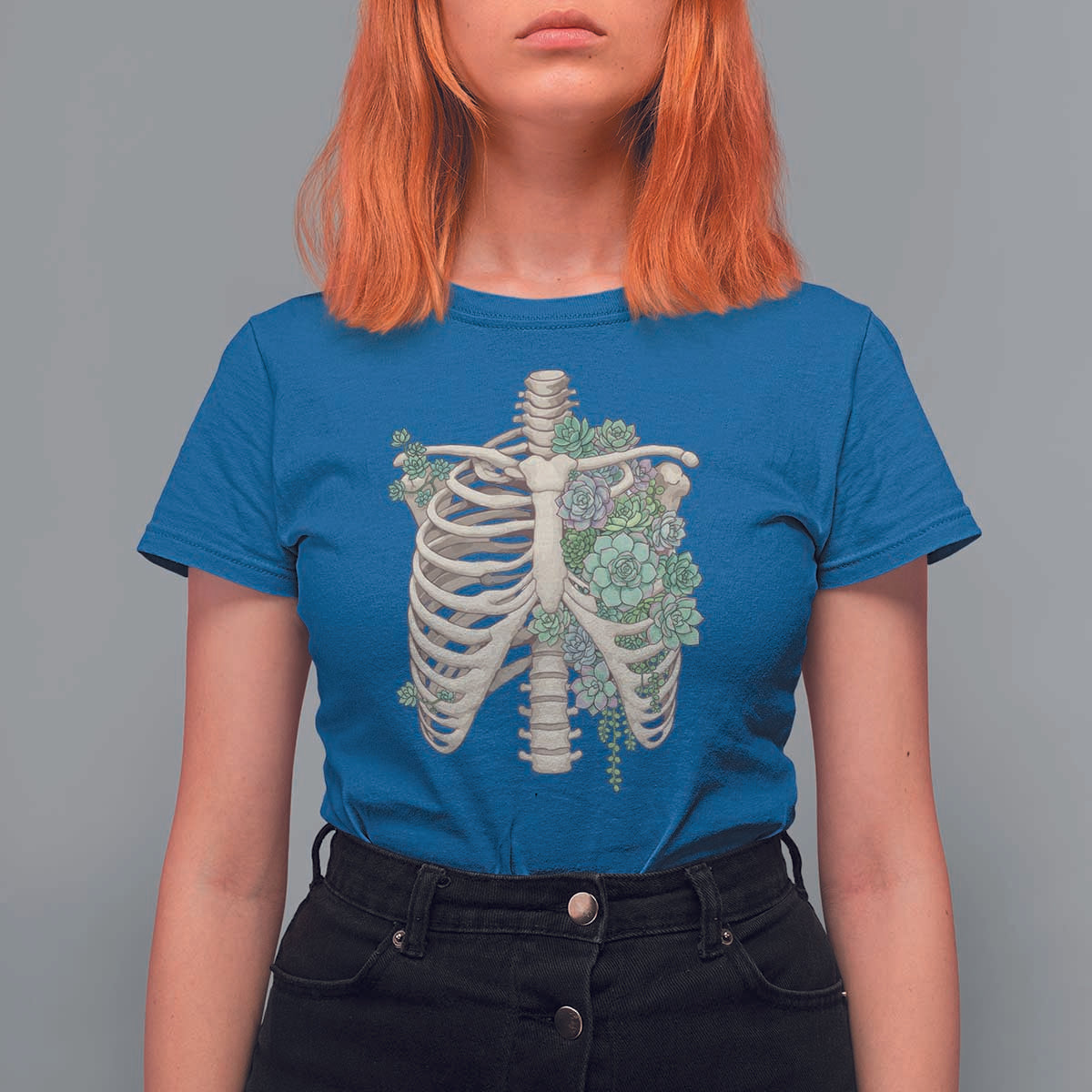 Succulent Body Skeleton T Shirt For Women Creepy Plant Lover Gift - Wonder Print Shop