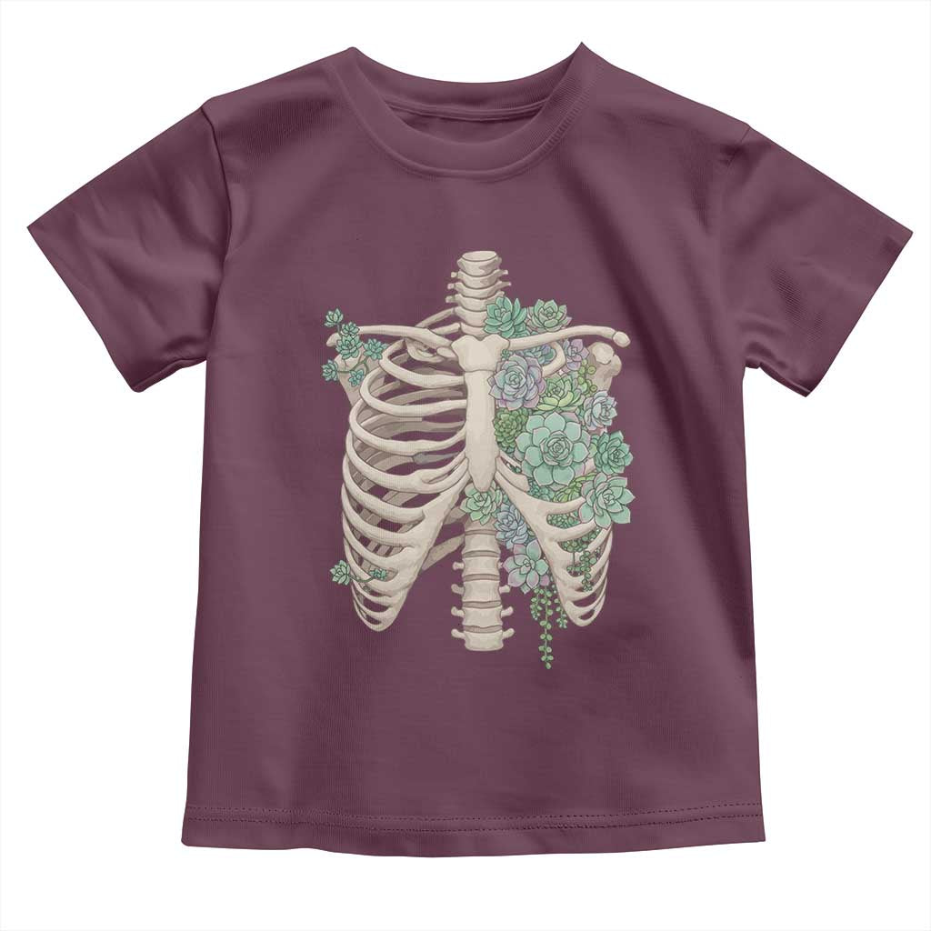 Succulent Body Skeleton Toddler T Shirt Creepy Plant Lover Gift - Wonder Print Shop