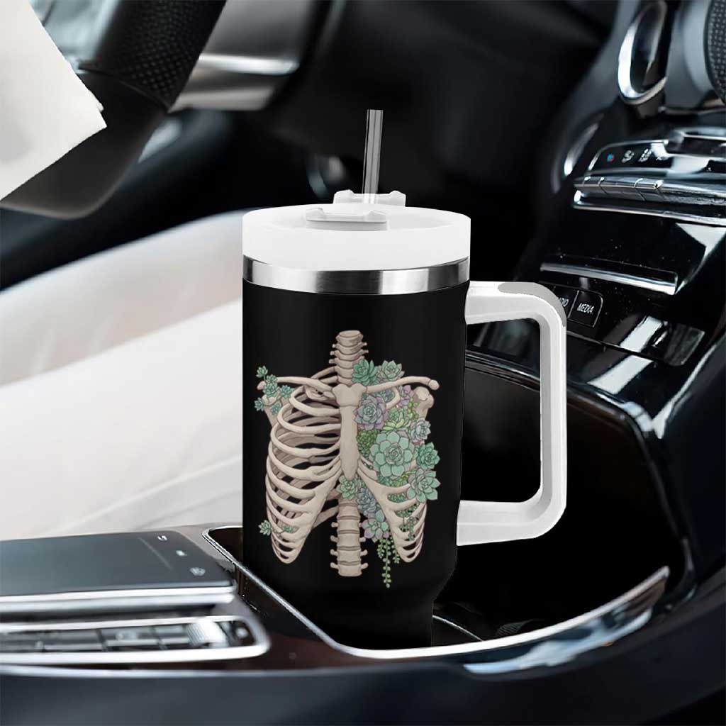 Succulent Body Skeleton Tumbler With Handle Creepy Plant Lover Gift - Wonder Print Shop