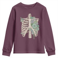 Succulent Body Skeleton Youth Sweatshirt Creepy Plant Lover Gift - Wonder Print Shop