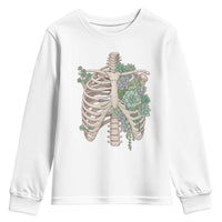 Succulent Body Skeleton Youth Sweatshirt Creepy Plant Lover Gift - Wonder Print Shop