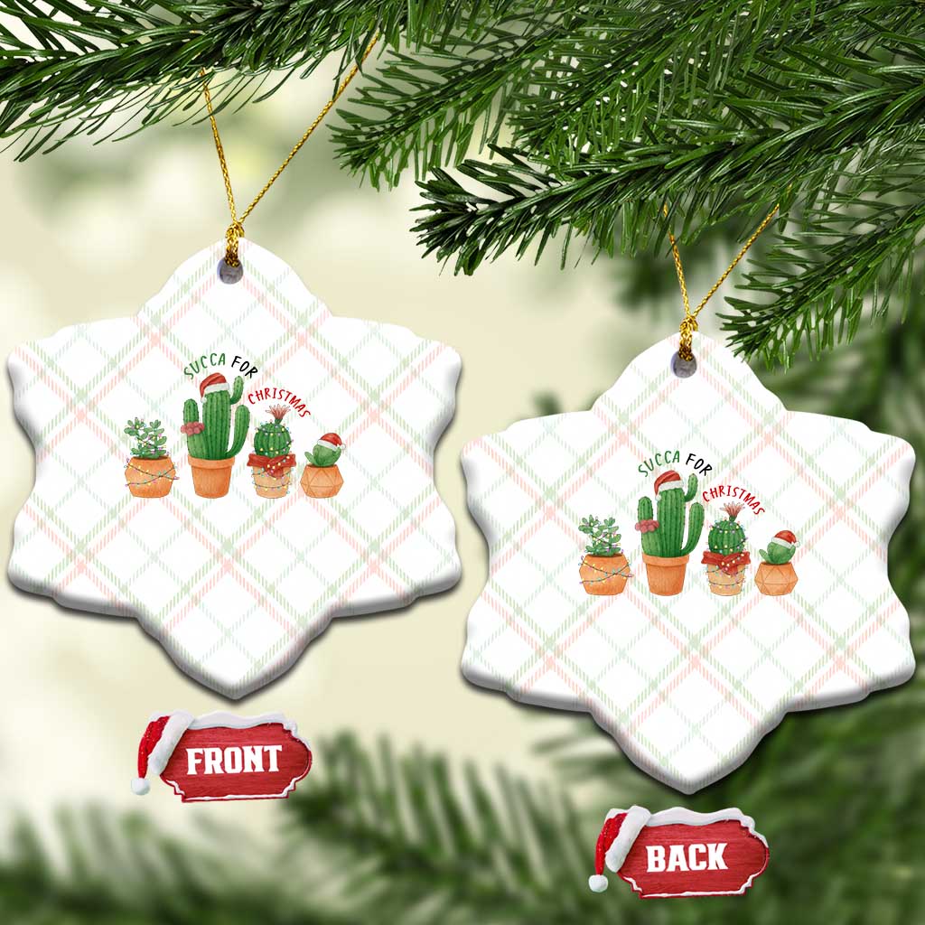 Funny Succulent Plant Lover Gift Ceramic Ornament Succa For Xmas - Wonder Print Shop