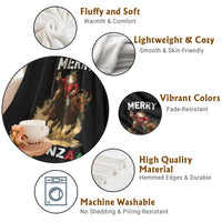 Funny Black Santa Cowboy Throw Blanket Merry Kwanzaa Cultural Pride Gift - Wonder Print Shop