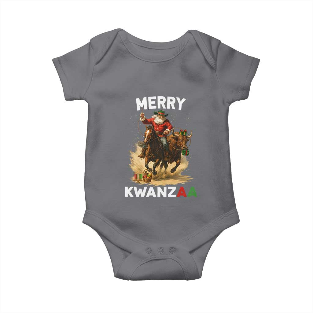 Funny Black Santa Cowboy Baby Onesie Merry Kwanzaa Cultural Pride Gift - Wonder Print Shop