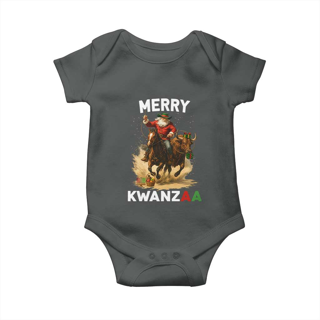 Funny Black Santa Cowboy Baby Onesie Merry Kwanzaa Cultural Pride Gift - Wonder Print Shop