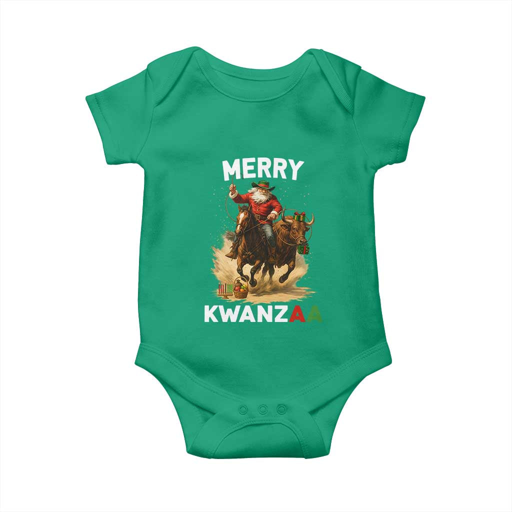 Funny Black Santa Cowboy Baby Onesie Merry Kwanzaa Cultural Pride Gift - Wonder Print Shop