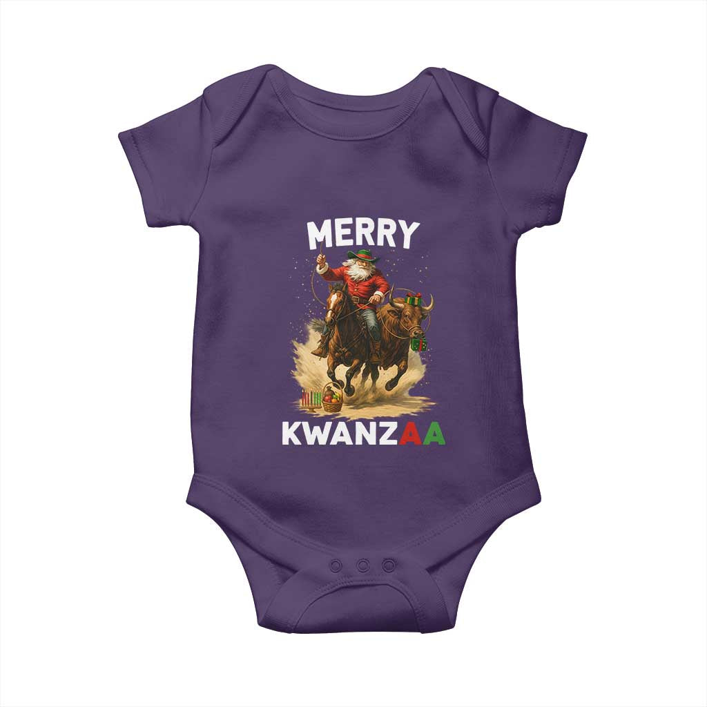 Funny Black Santa Cowboy Baby Onesie Merry Kwanzaa Cultural Pride Gift - Wonder Print Shop