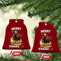 Funny Black Santa Cowboy Ceramic Ornament Merry Kwanzaa Cultural Pride Gift - Wonder Print Shop