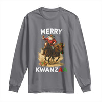 Funny Black Santa Cowboy Long Sleeve Shirt Merry Kwanzaa Cultural Pride Gift - Wonder Print Shop