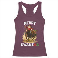 Funny Black Santa Cowboy Racerback Tank Top Merry Kwanzaa Cultural Pride Gift - Wonder Print Shop