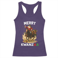 Funny Black Santa Cowboy Racerback Tank Top Merry Kwanzaa Cultural Pride Gift - Wonder Print Shop