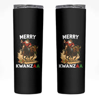 Funny Black Santa Cowboy Skinny Tumbler Merry Kwanzaa Cultural Pride Gift - Wonder Print Shop