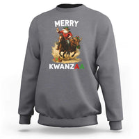 Funny Black Santa Cowboy Sweatshirt Merry Kwanzaa Cultural Pride Gift - Wonder Print Shop