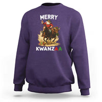 Funny Black Santa Cowboy Sweatshirt Merry Kwanzaa Cultural Pride Gift - Wonder Print Shop