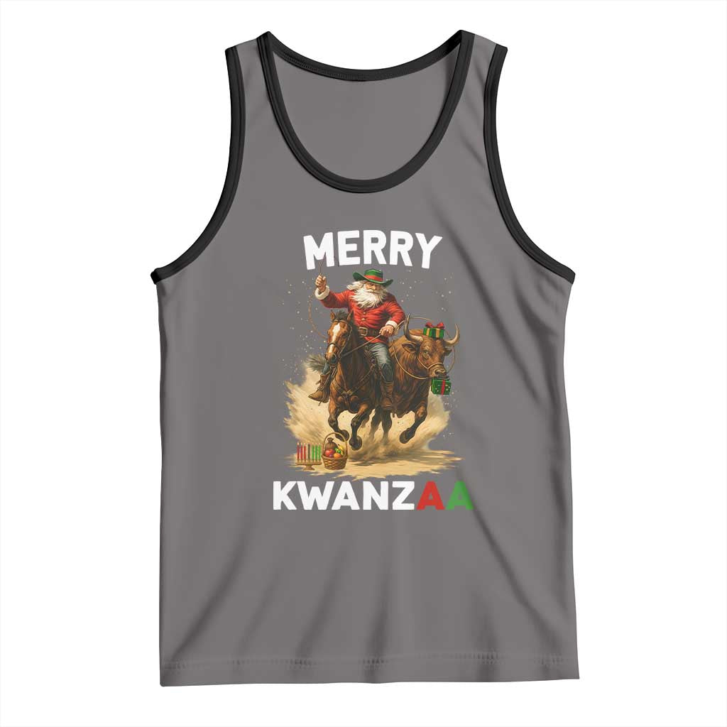 Funny Black Santa Cowboy Tank Top Merry Kwanzaa Cultural Pride Gift - Wonder Print Shop