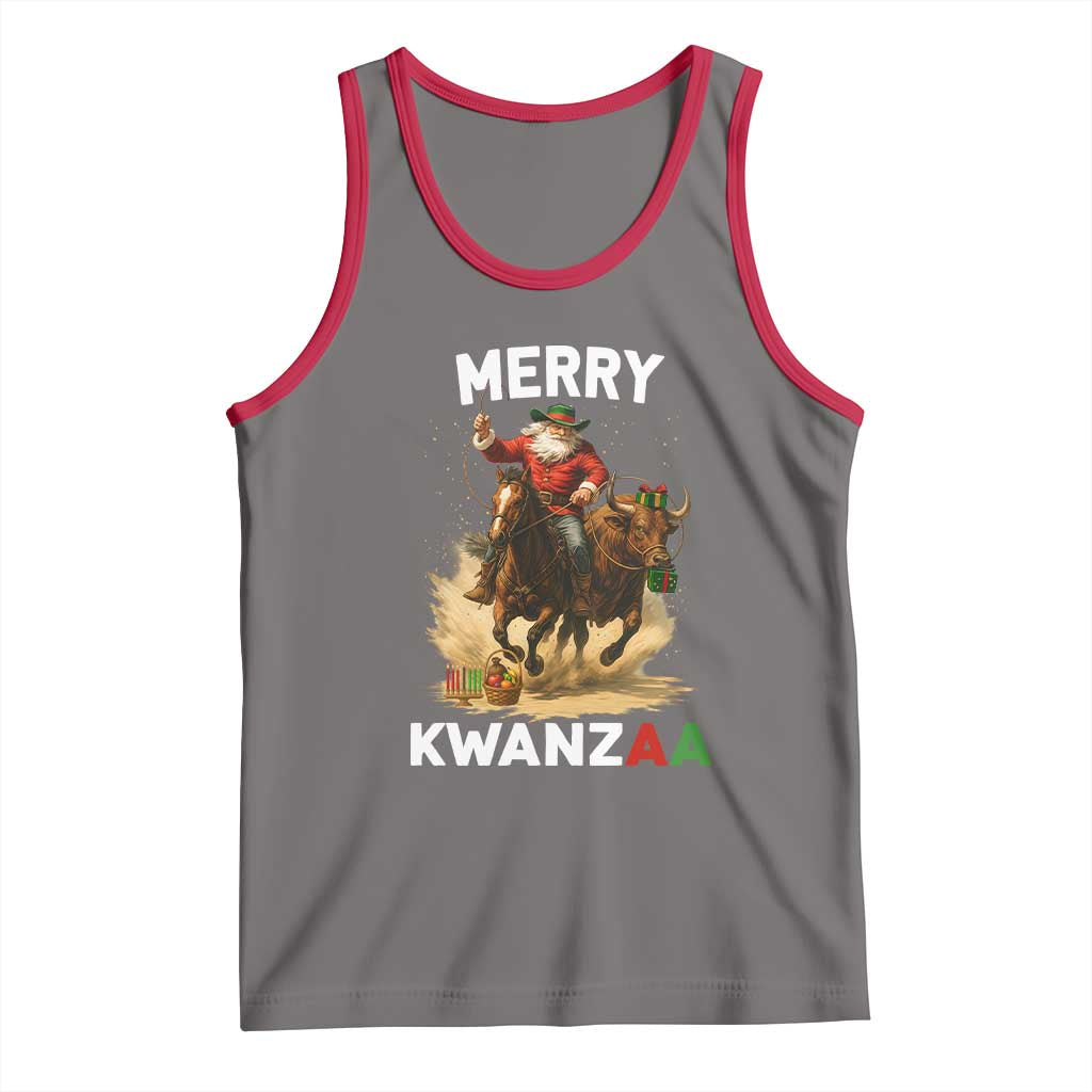 Funny Black Santa Cowboy Tank Top Merry Kwanzaa Cultural Pride Gift - Wonder Print Shop