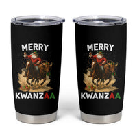 Funny Black Santa Cowboy Tumbler Cup Merry Kwanzaa Cultural Pride Gift - Wonder Print Shop
