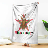 Merry And Rowdy Kwanzaa Santa Cowboy Christmas Gift Throw Blanket - Wonder Print Shop