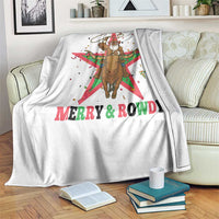 Merry And Rowdy Kwanzaa Santa Cowboy Christmas Gift Throw Blanket - Wonder Print Shop