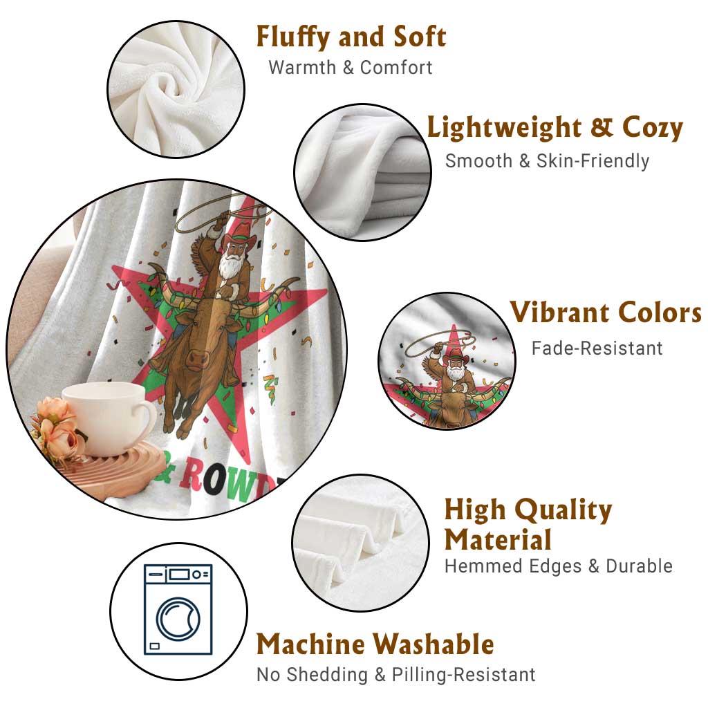 Merry And Rowdy Kwanzaa Santa Cowboy Christmas Gift Throw Blanket - Wonder Print Shop