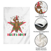 Merry And Rowdy Kwanzaa Santa Cowboy Christmas Gift Garden Flag - Wonder Print Shop