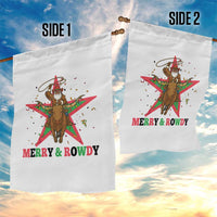 Merry And Rowdy Kwanzaa Santa Cowboy Christmas Gift Garden Flag - Wonder Print Shop