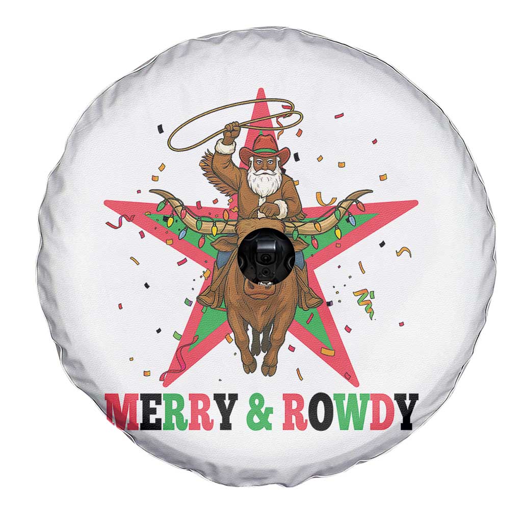 Merry And Rowdy Kwanzaa Santa Cowboy Christmas Gift Spare Tire Cover - Wonder Print Shop
