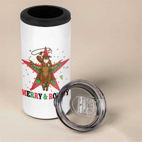 Merry And Rowdy Kwanzaa Santa Cowboy Christmas Gift 4 in 1 Can Cooler Tumbler - Wonder Print Shop
